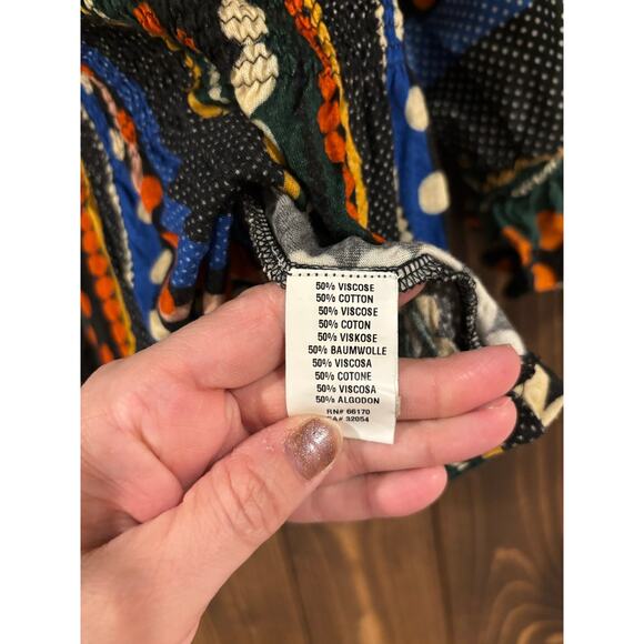 Anthropologie Conditions Apply Smocked Sweetheart Blouse Large - Picture 7 of 7